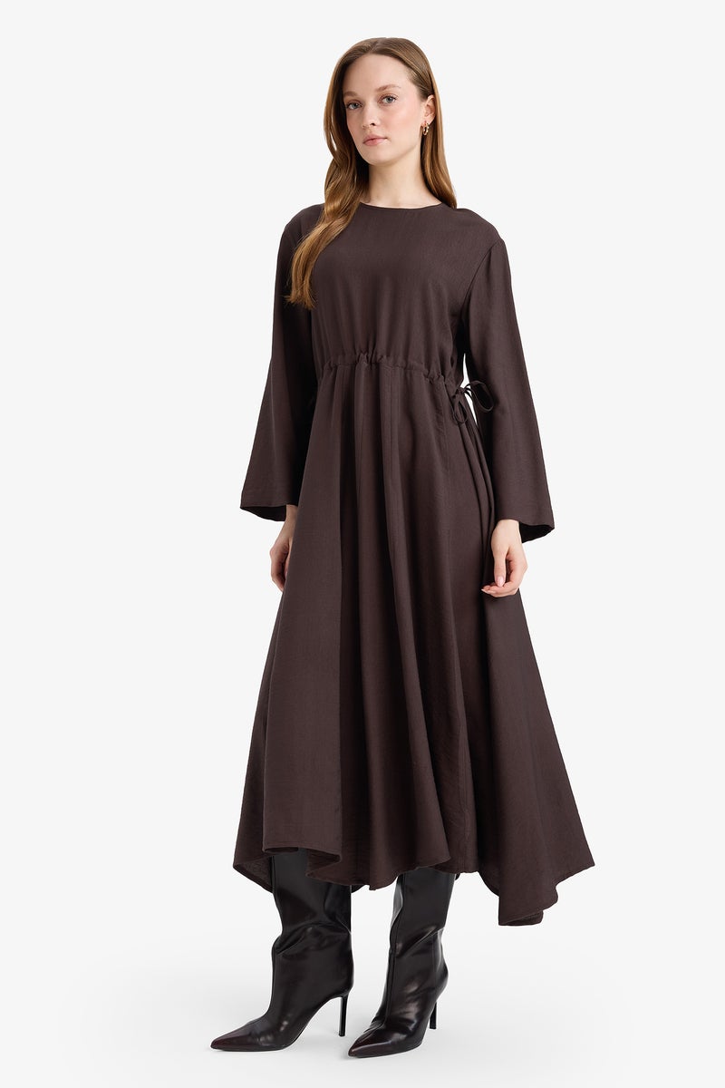 DeFacto Brown Woman Asymmetric Dress Casual - Image 2
